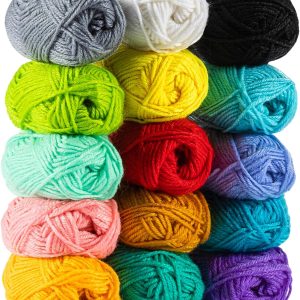 15x20g Acrylic Yarn for Crocheting - Soft Knitting Yarn for Crafts Multicolor Yarn Skeins for Crocheting DIY Yarn Bulk for Handicraft Knitting Yarn Scarves Gift for Beginners Adults