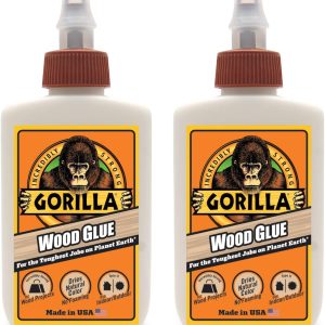 Gorilla Wood Glue; 4 Ounce Bottle; Natural Wood Color; (Pack of 2)