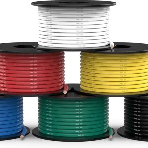 NAOEVO 16 Gauge Wire 120ft, 16 AWG Silicone Wire 20ft Each Spool, 6 Colors Flexible Tinned Copper Wire Electrical Wire 16 Gauge, Hookup Wire Kit for Breadboard/Automotive/DIY/Battery, 200℃ 600V